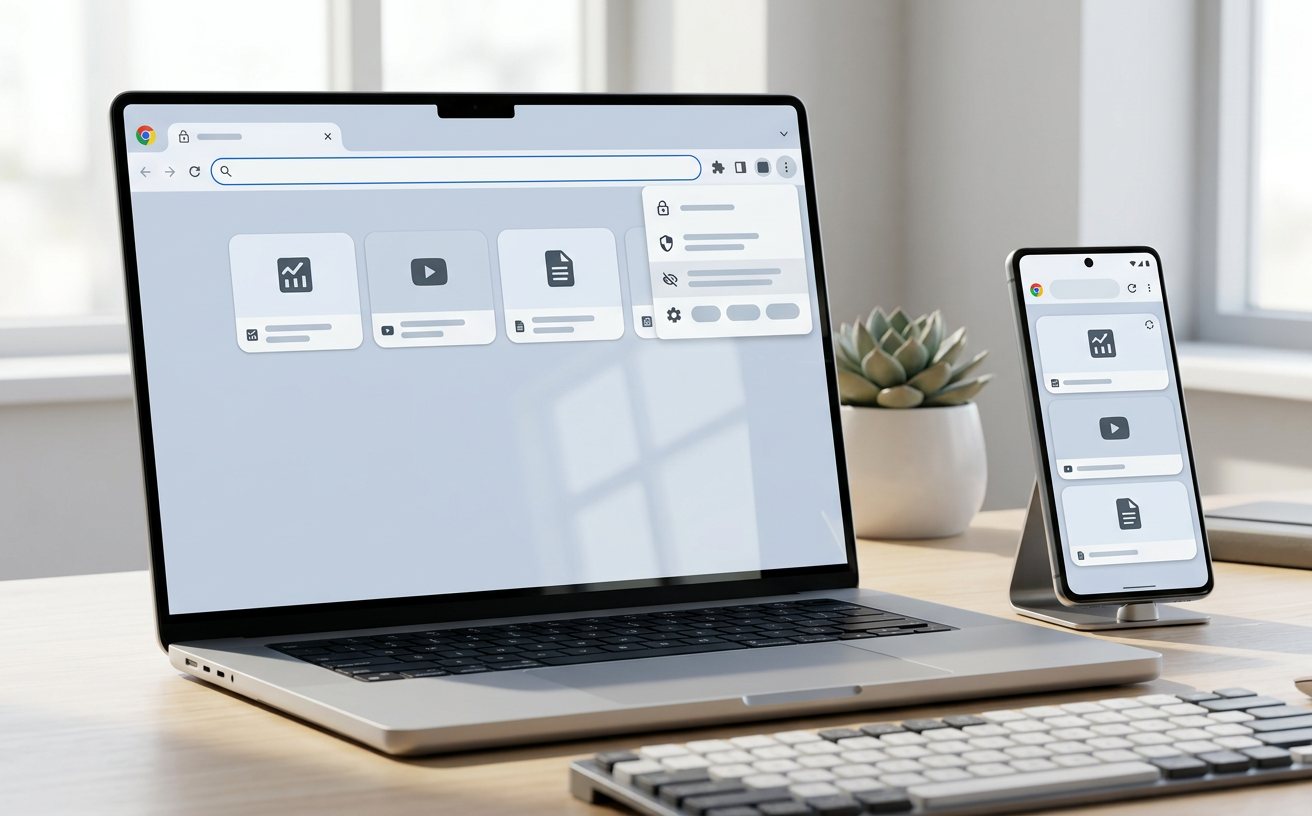 谷歌浏览器跨设备同步历史记录与书签界面